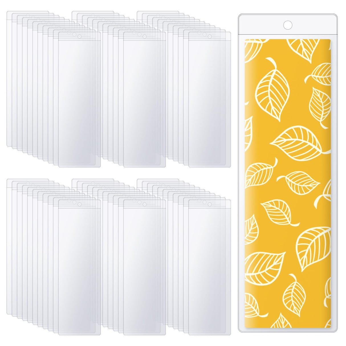 Ira Pollitt 70 Pieces Photo Booth Bookmark Sleeves Blank Photobooth Frames Clear Blank Bookmark Holder Sleeves with Hole for Students Reading Party Favors Supplies Ira Pollitt