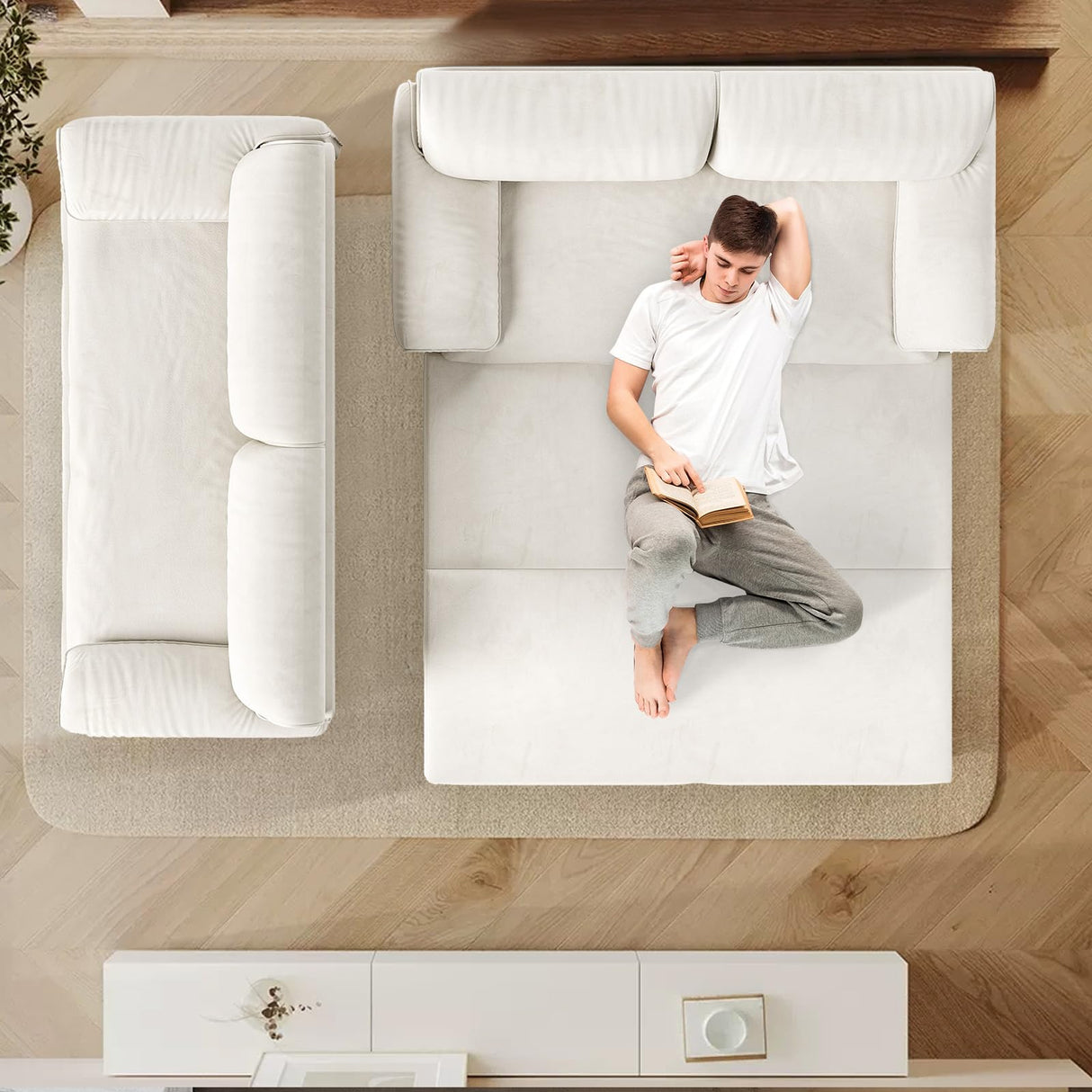 Lyngins 66" Queen Sleeper Sofa,Velvet Convertible Sofa Bed Queen, 3-in-1 Pull Out Couch Bed, Sleeper Loveseat for Small Spaces, Living Room, Office, Apartment Lyngins