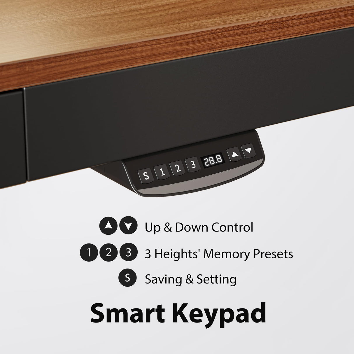 FEZIBO 55" Whole-Piece Standing Desk Adjustable Height with Drawers, 55 x 24 inches Electric Adjustable Desk with Monitor Shelf, Sit Stand Rising Desk with Baffle, Black Walnut FEZIBO