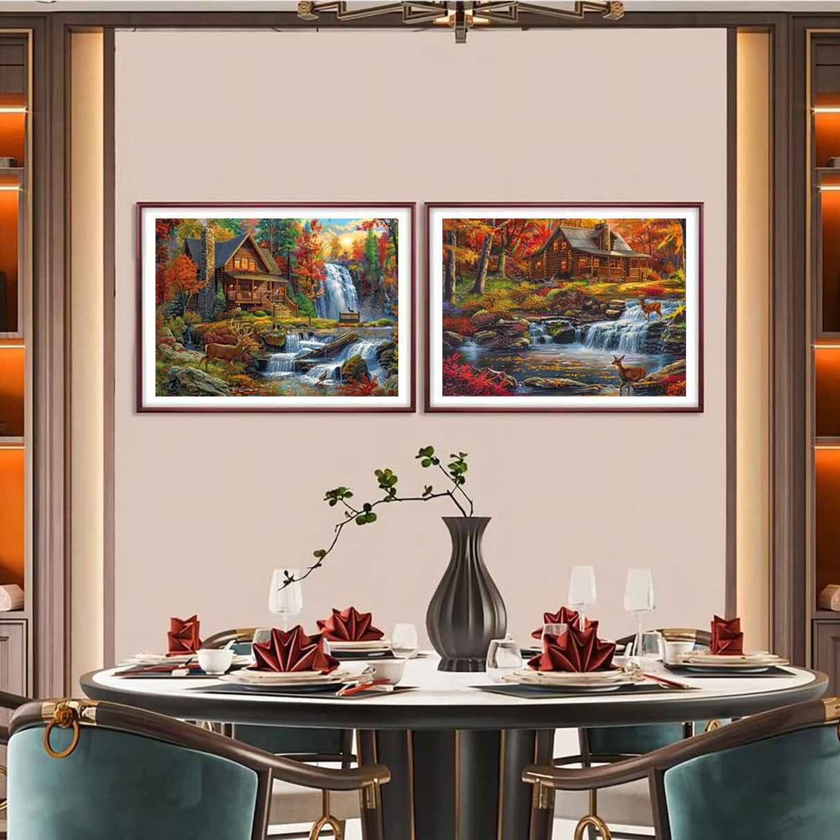 EWJRNSF 2 Pack 5D Diamond Painting Kits for Adults Beginners, Diamond Arts Kits Diamond Art Sets,Gem Painting Arts & Crafts Home Wall Decoration 11.8x15.7 Inches Forest Landscape EWJRNSF