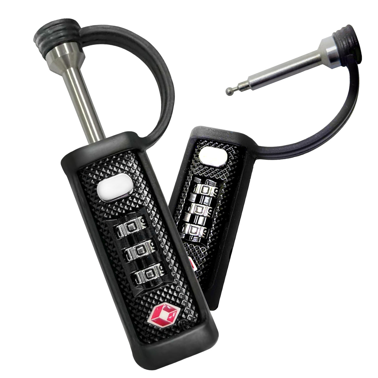 TSA Approved Tactical Gun Case Lock - Protective Rubber Sleeve & Cut-Resistant MonoShaft - Secure Single Shaft Padlock for Guns Luggage Rifles Pistols & Revolver Cases - Child Safe Cedar Mill Fine Firearms