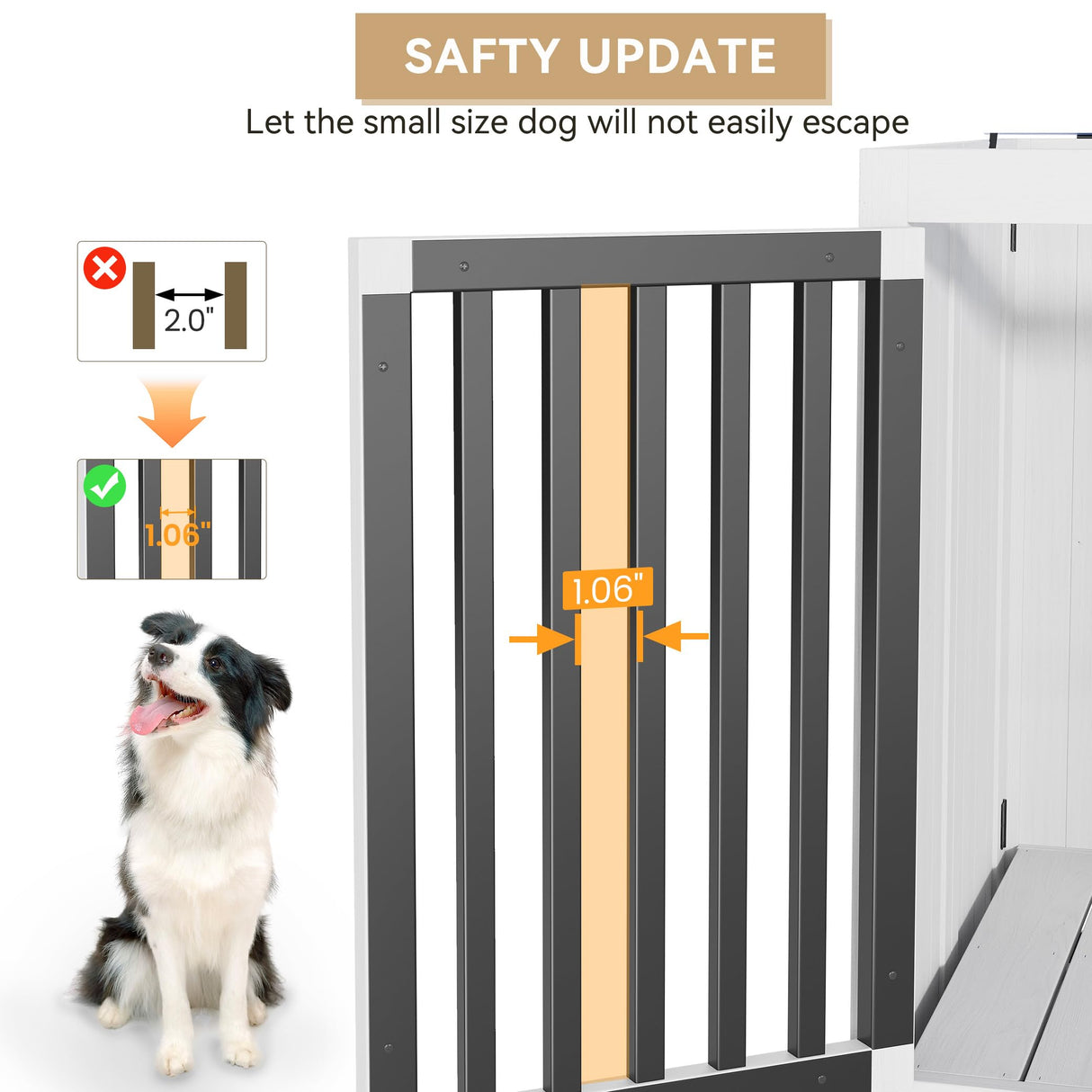 GarveeLife 33in Furniture Dog Crate, Large/Medium Dog Crate End Table, Solid Wood Portable Foldable Indoor, No Assembly Needed (White and Blue) GarveeLife