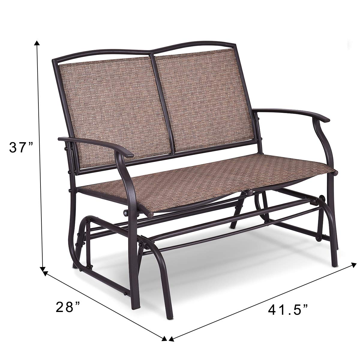 Giantex OP3100-New Patio Glider Bench, Brown 41.5"X28.0"X37"(LXWXH) Giantex