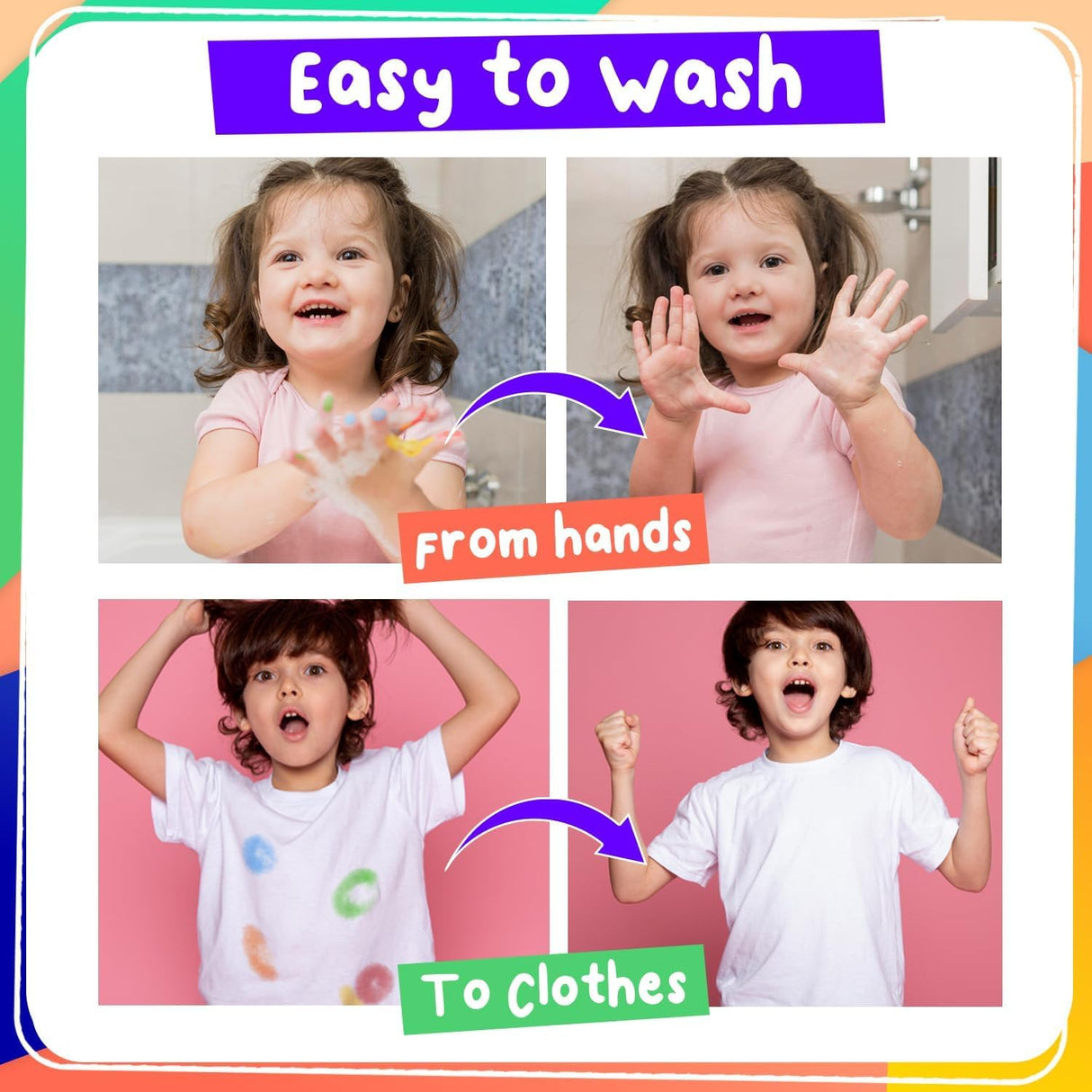 Chalkola 6 Washable Dot Markers for Toddlers 1-3 | Non Toxic Bingo Daubers for Toddlers 2-4 | Preschool, Kindergarten Paint Stamp Markers Set - Dot Art and Crafts Supplies for Kids Chalkola