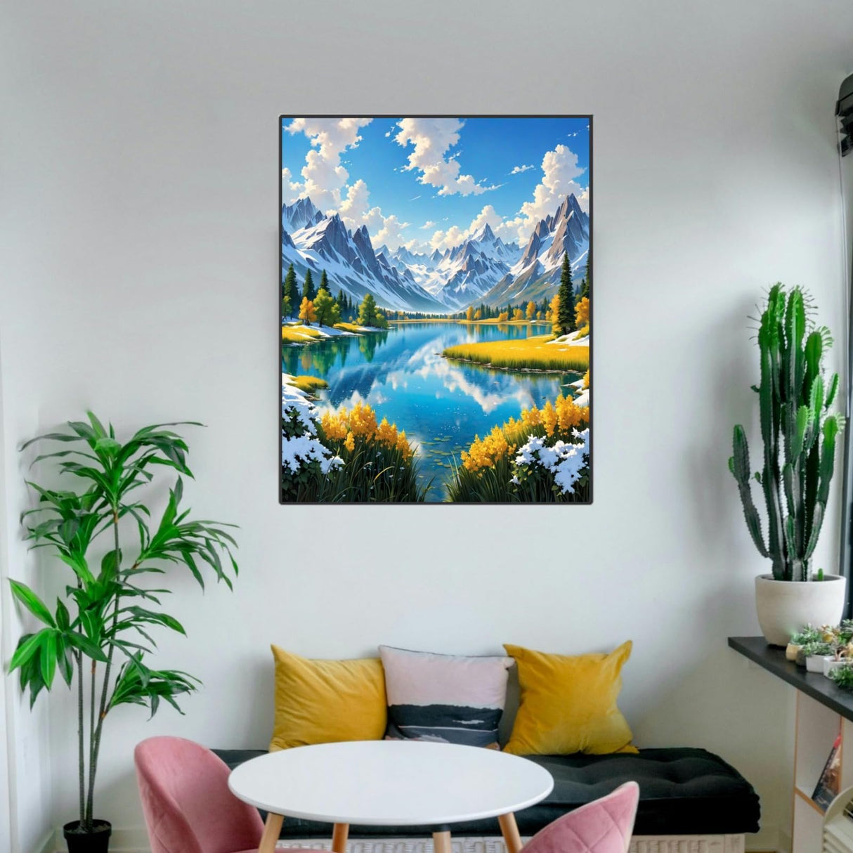 ldazao Mountain Paint by Numbers for Adults-Landscape Paint by Number on Canvas Without Frame, DIY Forest Scenery Oil Painting for Gift Home Wall Decor(16x20inch) ldazao