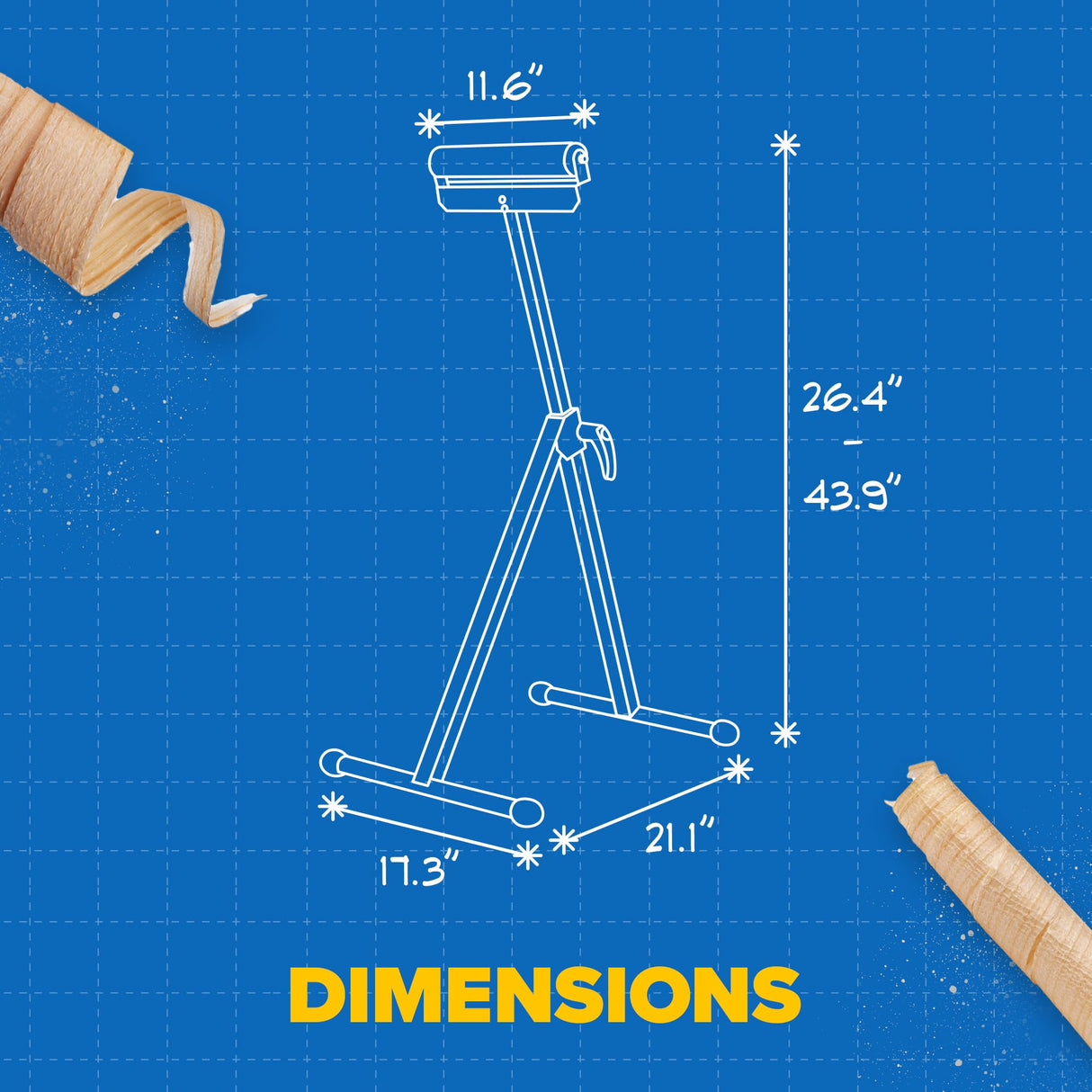 Houseables Roller Stand, Table Saw Outfeed Table, Outfeed Roller Stands for Woodworking, Roller Support Stand, Rolling Table Saw Stand, Power Tool Stands, Adjustable, Foldable, 135 LB Capacity, 2 Pack Houseables