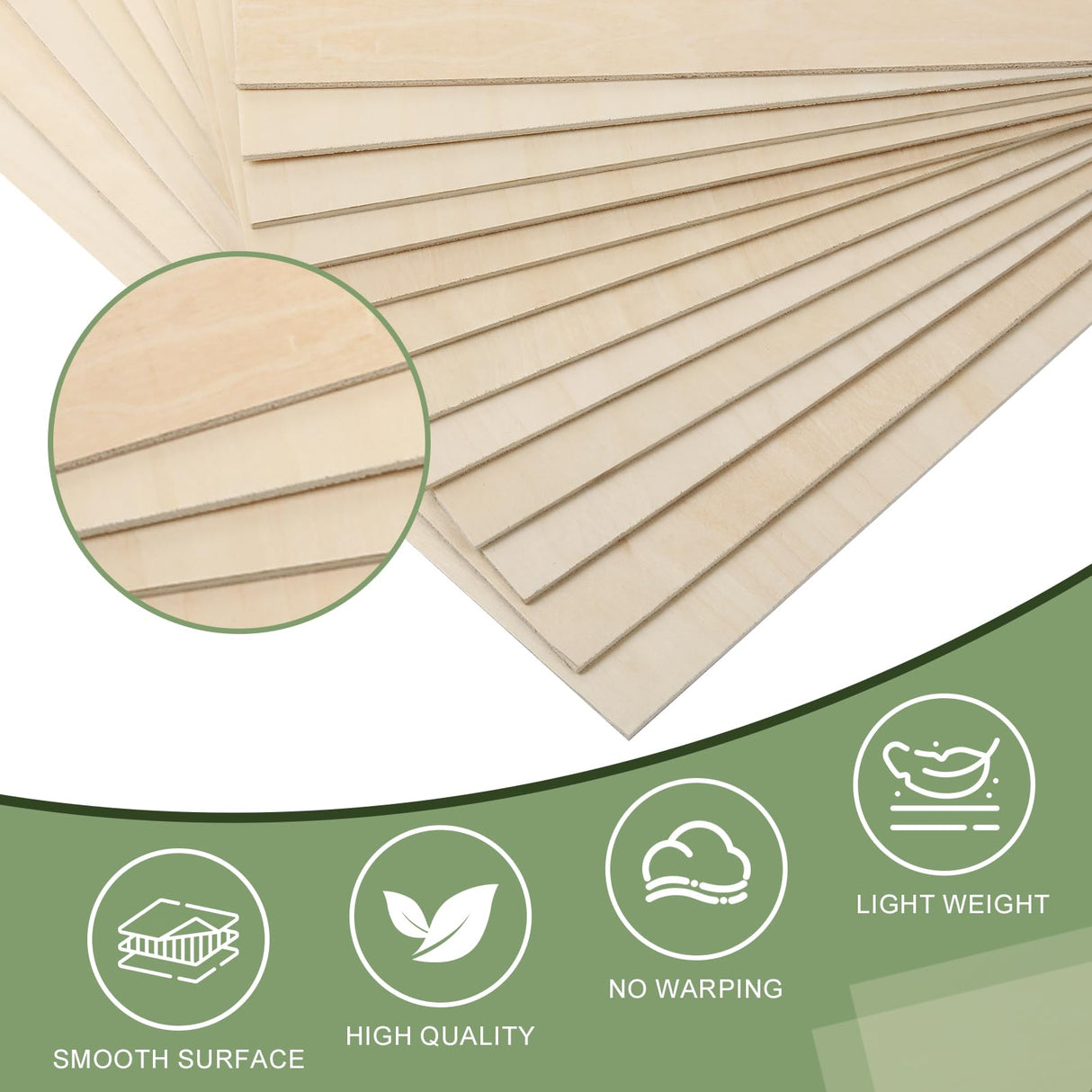 10 Pack Basswood Sheets12x18x1/8 Inch, Unfinished Wood for Crafts, 3mm Basswood for Laser Cutting & Engraving, Wood Burining,Architectural Models, Wood Board for Painting. ESRICH