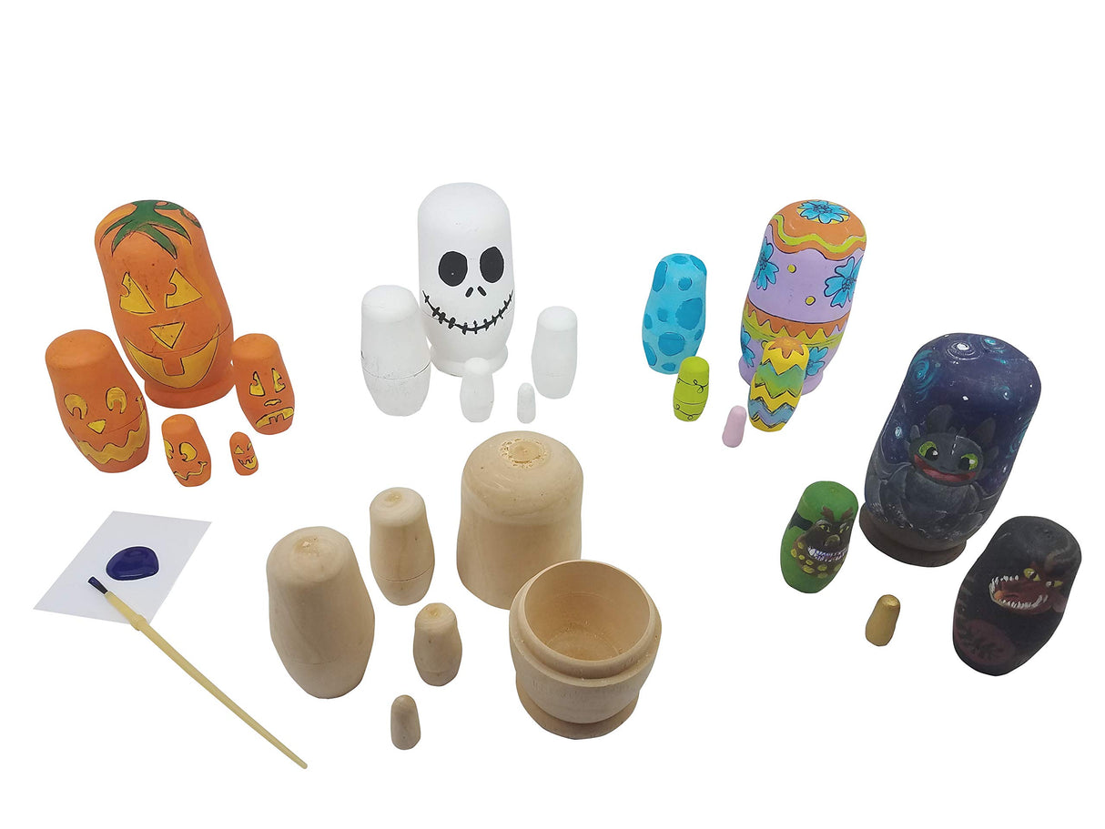 Adventure Awaits! 2-Pack Solid Wood Blank Nesting Doll 5pc Set Adventure Awaits!
