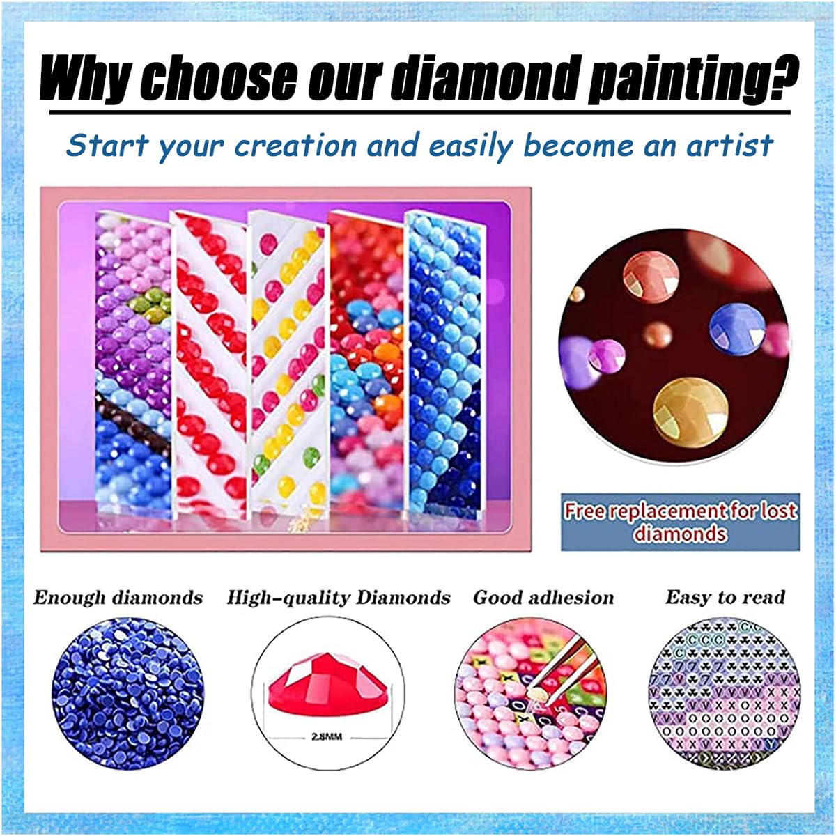 XIAOPAIZAI 5D Diamond Art Kits for Adults - Sun and Moon Diamond Painting Kits for Adults Beginner,DIY Fantasy Round Full Drill Paintings with Diamonds Gem Art for Home Wall Decor Gifts 11.8x15.7inch XIAOPAIZAI