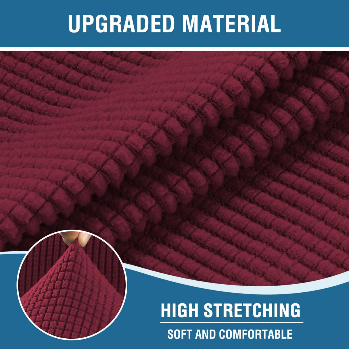 H.VERSAILTEX Stretch Couch Cover Recliner Cover Electric Power Lift Recliner Chair Cover Fitted Standard Large Power Lift Recliner with Side Pocket, Soft Thick Jacquard(Single Seat, Burgundy) H.VERSAILTEX