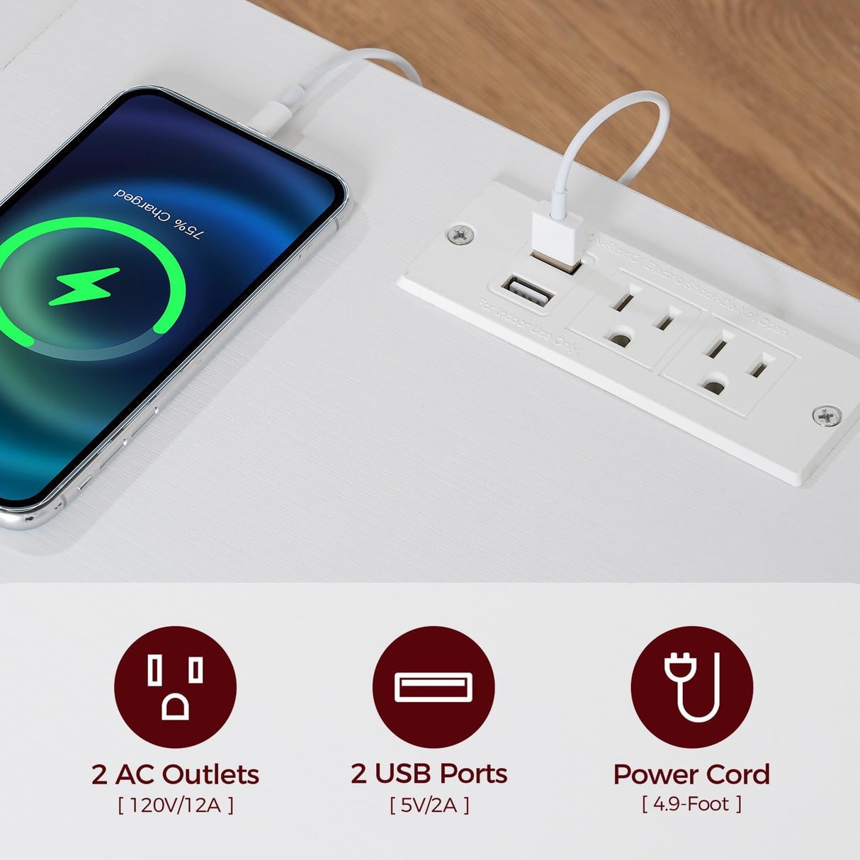 MAHANCRIS Floating TV Stand with Power Outlet, Wall-Mounted Entertainment Console Center with Storage, Floating TV Shelf for Under TV Storage, for Living Room, Bedroom, White TVBW101E01 MAHANCRIS