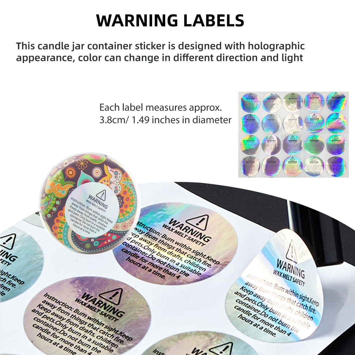 Ziosxin 60set Cherry Wood Candle Wick,Thicken Wood Wicks for Candles-Long Lasting Flame-Easily Burn,Candle Cores with 60pcs Stand and 60pcs Glue Dot,60pcs Warning Label for Candle Making Ziosxin