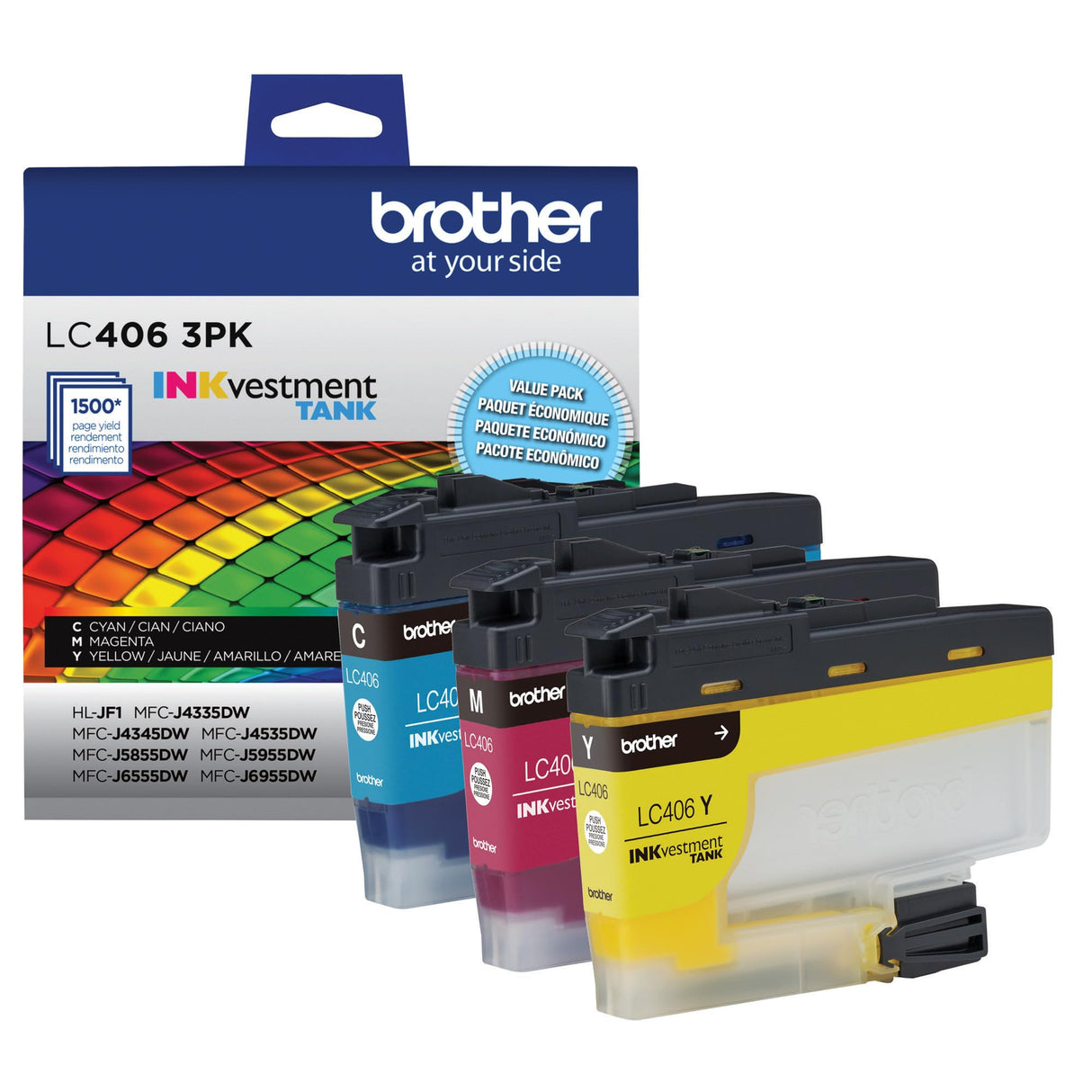Brother LC4063PK 3 Pack of Standard Yield Cyan, Magenta and Yellow -Ink -Cartridges Brother