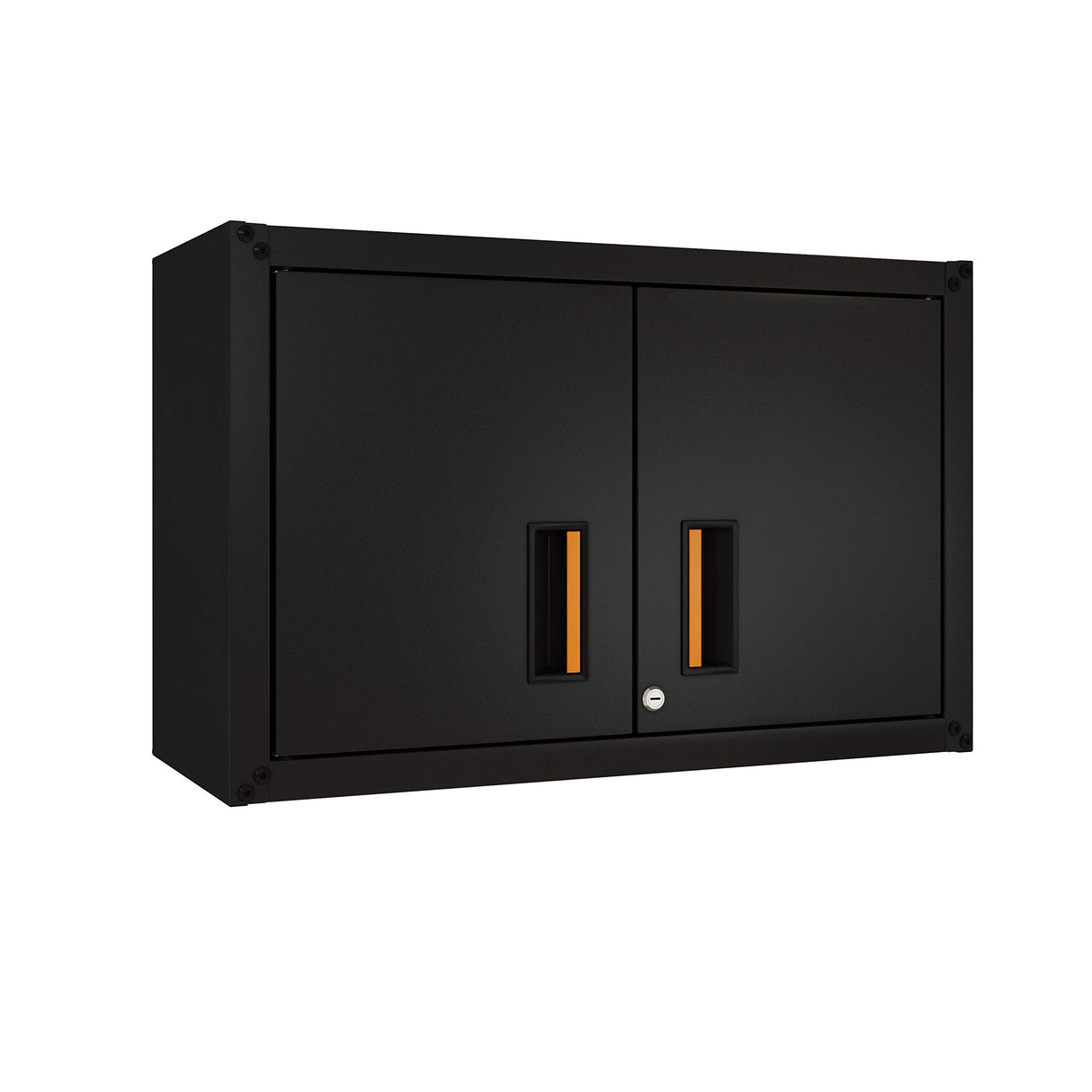 itbe Ready-to-Assemble Floating Garage Storage Cabinet - Wall Mount Garage Cabinet w/Lockable 2 Doors, 44 lbs Shelf Capacity, Removable Shelf, Small Steel Metal Cabinet(Black) itbe