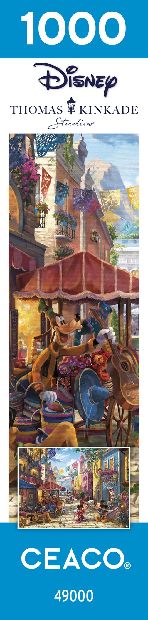 Ceaco - Thomas Kinkade - Disney - Mickey and Minnie in Mexico - 1000 Piece Jigsaw Puzzle Ceaco