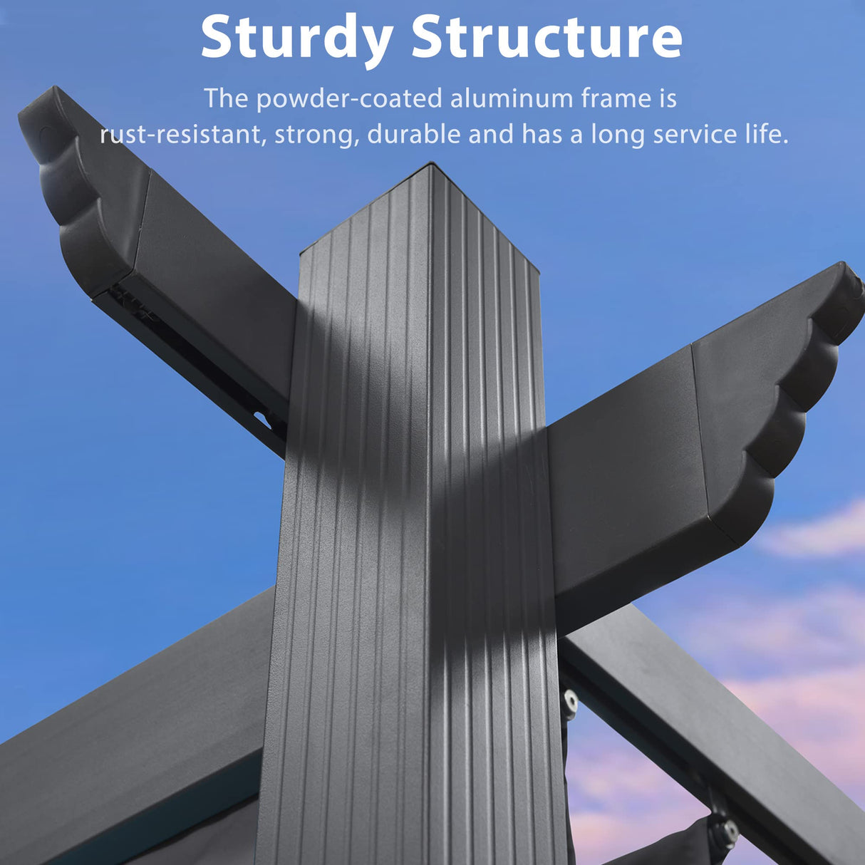 PURPLE LEAF 9.5' X 13' Outdoor Retractable Pergola Against The Wall with Shade Canopy Patio Aluminum Shelter for Porch Garden Pavilion Grill Gazebo Modern Backyard Metal Grape Trellis Pergola, Gray PURPLE LEAF