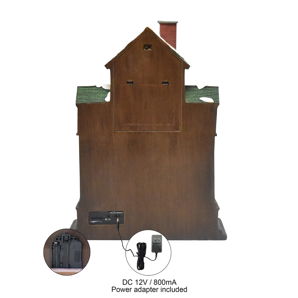 MOMENTS IN TIME 17.1" H Christmas Decor Cuckoo Clock with Christmas Village Scene, with LED Lights, Christmas Music, and Animation - Power Adapter (Included) MOMENTS IN TIME