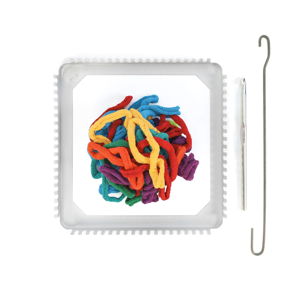 Friendly Loom 7” Traditional Potholder Weaving Kit | Sturdy Metal Loom and Quality Cotton Weaving Loops in Rainbow Colors | Complete Kit to Weave 2 Functional Potholders | Made in the USA Harrisville Designs