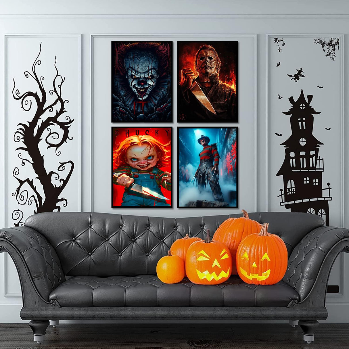 Apcufir 6 Pack Diamond Art Kits for Adults,Halloween Diamond Painting Kits for Beginner Round Full Drills,5D DIY Horror Character Diamond Dots for Holiday Gifts and Home Wall Decor 12X16 Inch Apcufir