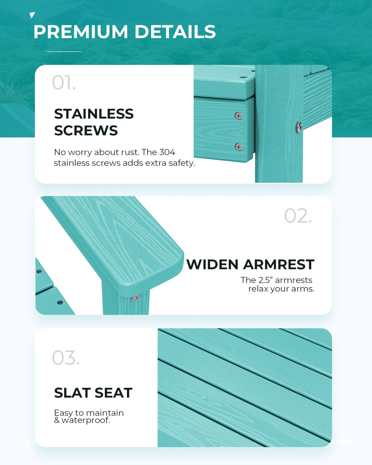 SERWALL 8-Piece Patio Dining Sets with 15FT Double Side Patio Umbrella, Outdoor HDPE Dining Furniture Set with Umbrella Hole Cut-Out Table and 6 Chairs, Aruba(Umbreall Base not Included) SERWALL