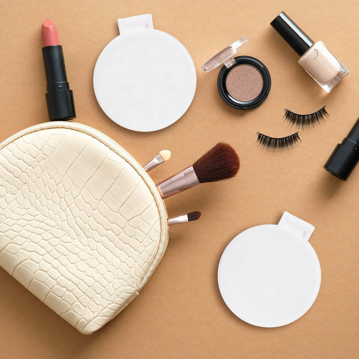 ZOOFOX 50 Pieces Compact Mirror Bulk, Round Makeup Mirror for Purse, Mini Folding Mirror for Women Girls Travel Daily Use ZOOFOX