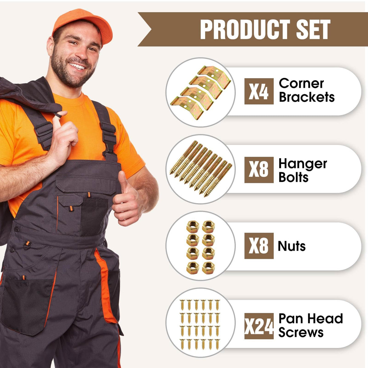 Pisman Table Leg Corner Bracket Set of 4 Includes Screws to Provide Strong Support for Legs & Table Skirts, Used to Strengthen Rickety Bench Legs, Dining Table Legs, Repair Desks Pisman