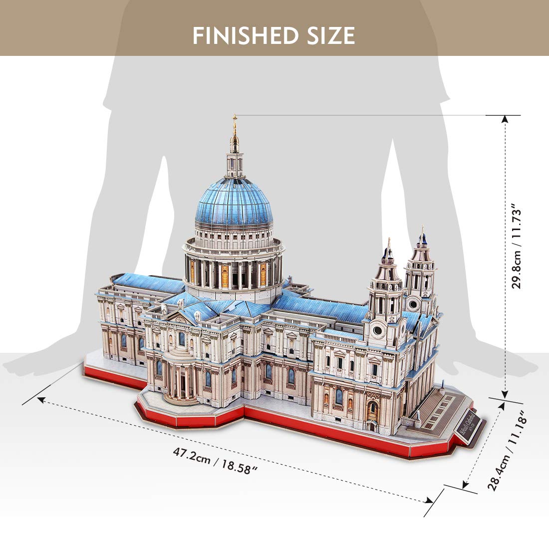 CubicFun 3D Puzzle - Large Saint Paul's Cathedral 3D Puzzles for Adults - Half-Opening Architecture, Enjoy Interior Views - Anniversary/Wedding/Souvenir/Birthday/Christmas/Teacher Gifts - 643 Pieces CubicFun