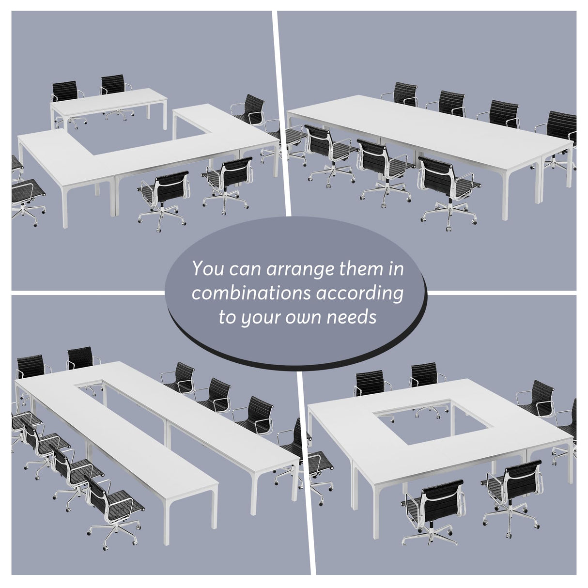 Tribesigns 6.5 FT Conference Room Table, 78.74" W x 27.56" D Large Office Conference Table, Modern Seminar Meeting Table for Boardroom. (Only Table) (White) Visit the Tribesigns Store