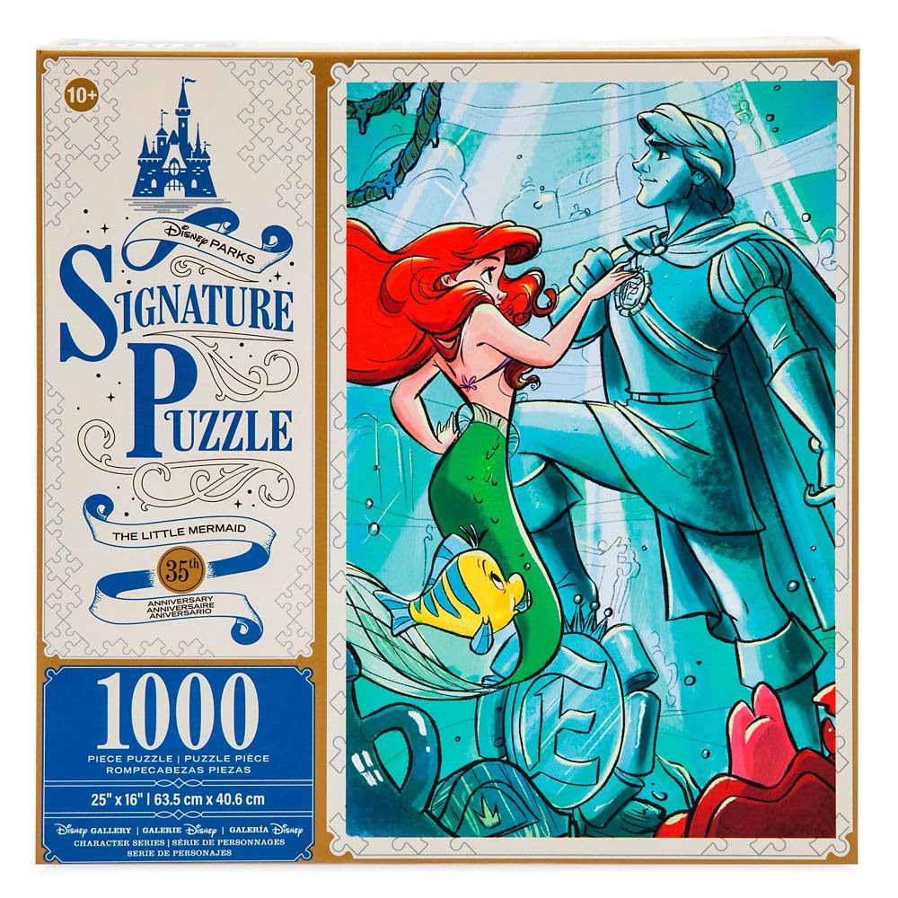 Disney Store Official The Little Mermaid 35th Anniversary Disney Parks Signature Puzzle - 1,000 Piece Jigsaw Puzzle Created Especially for Walt Disney World Resort and Disneyland Resort Disney Store