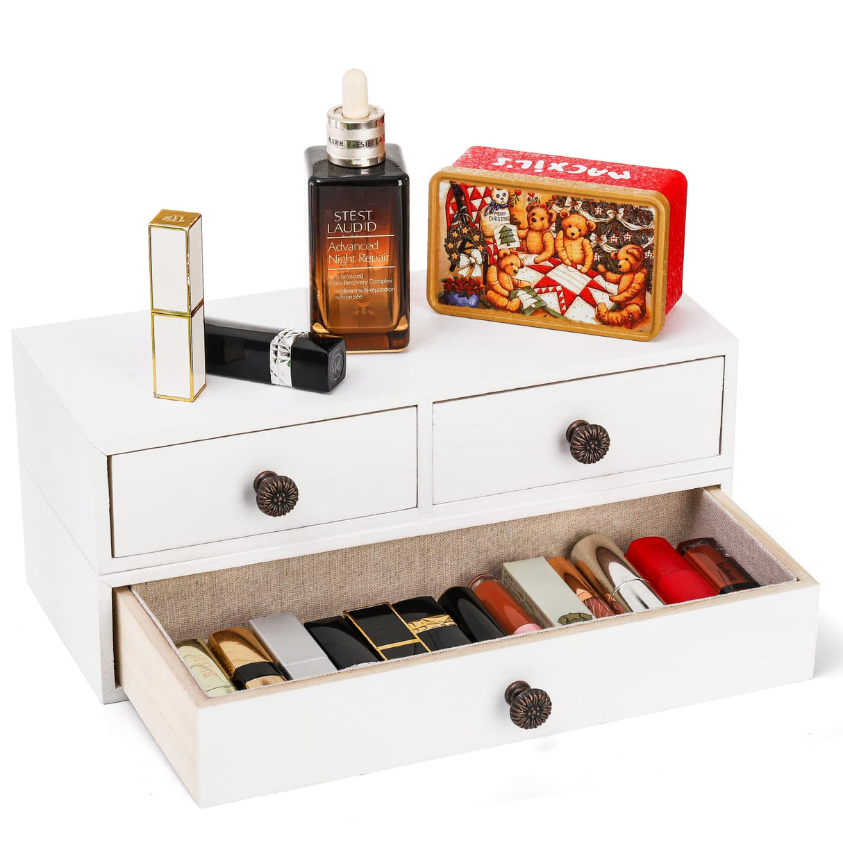 Yesland 2 Packs Floating Nightstand with Drawer - Rustic Wood Floating Wall Mounted Drawers Floating Shelf with Drawer for Living Room, Bedroom, Kitchen, Wall Decor, Storage, Display - White Yesland