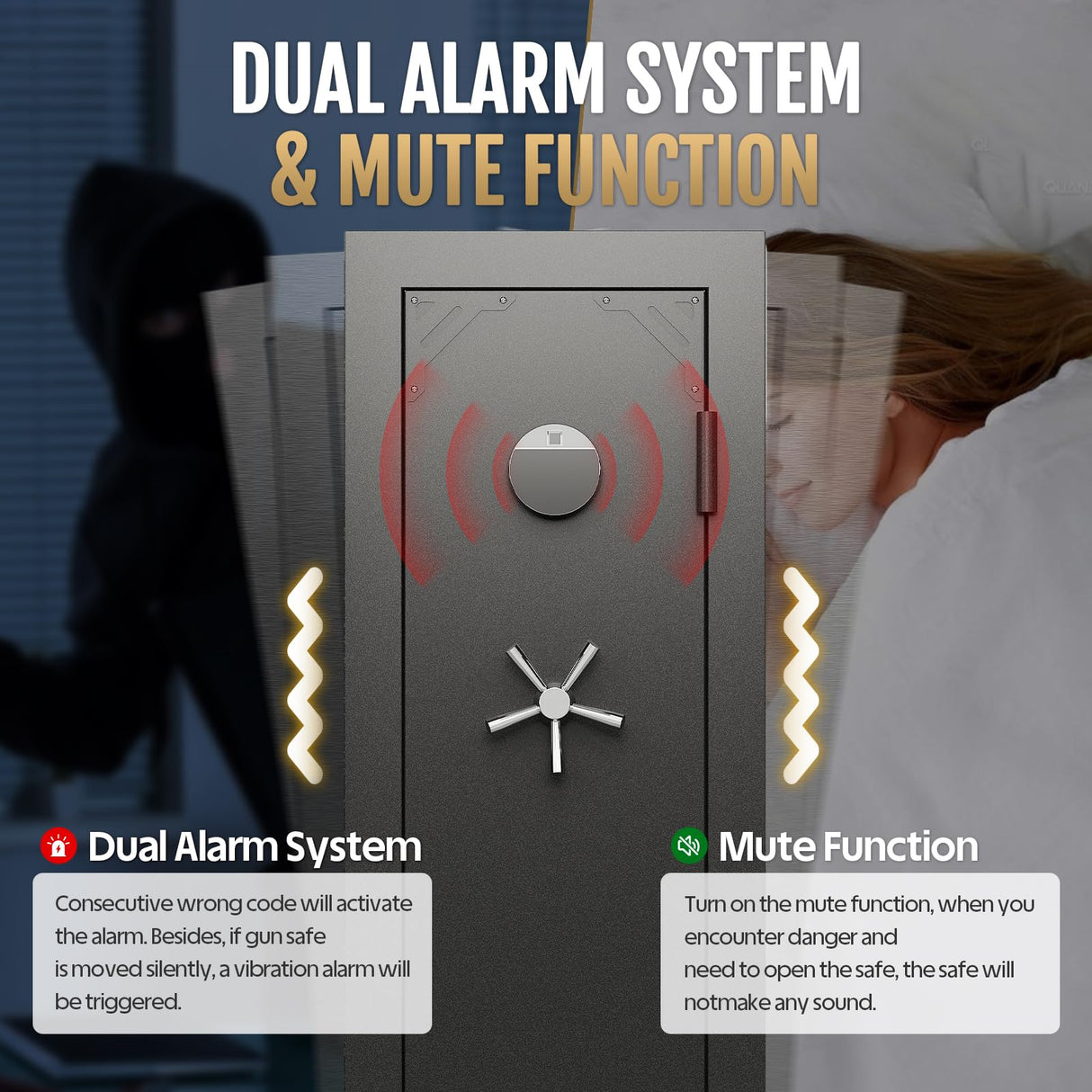 KAER 20 Fireproof Gun Safe - Biometric Gun Safe for Rifles and Pistols Fire Proof Large Rifle Safe Long Gun Cabinet for Shotguns with Digital Keypad, Removable Gun Racks, Pistol Pockets KAER