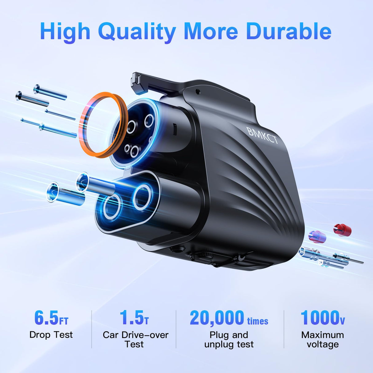 BMKCT NACS to CCS1 Charging Adapter, 2025 Upgraded Max 500A 250KW, Fit for Tesla to CCS Adapter Compatible with Tesla Supercharger V3/V4 Station,Fit for Ford EVs,Fit for Rivian EVs,GM EVs BMKCT