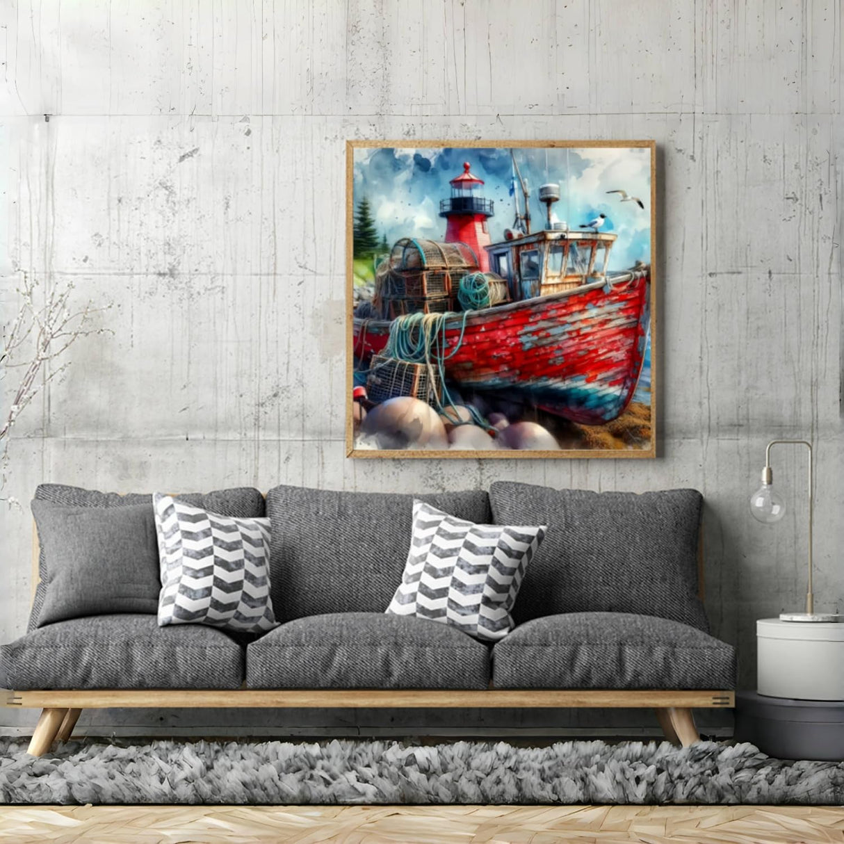 5D Diamond Painting Kits for Adults, Beach Diamond Art Kits for Adults Beginner, DIY Full Drill Diamond Dot Gem Painting for Home Wall Decor 13.78x13.78inch BYGFHLYW