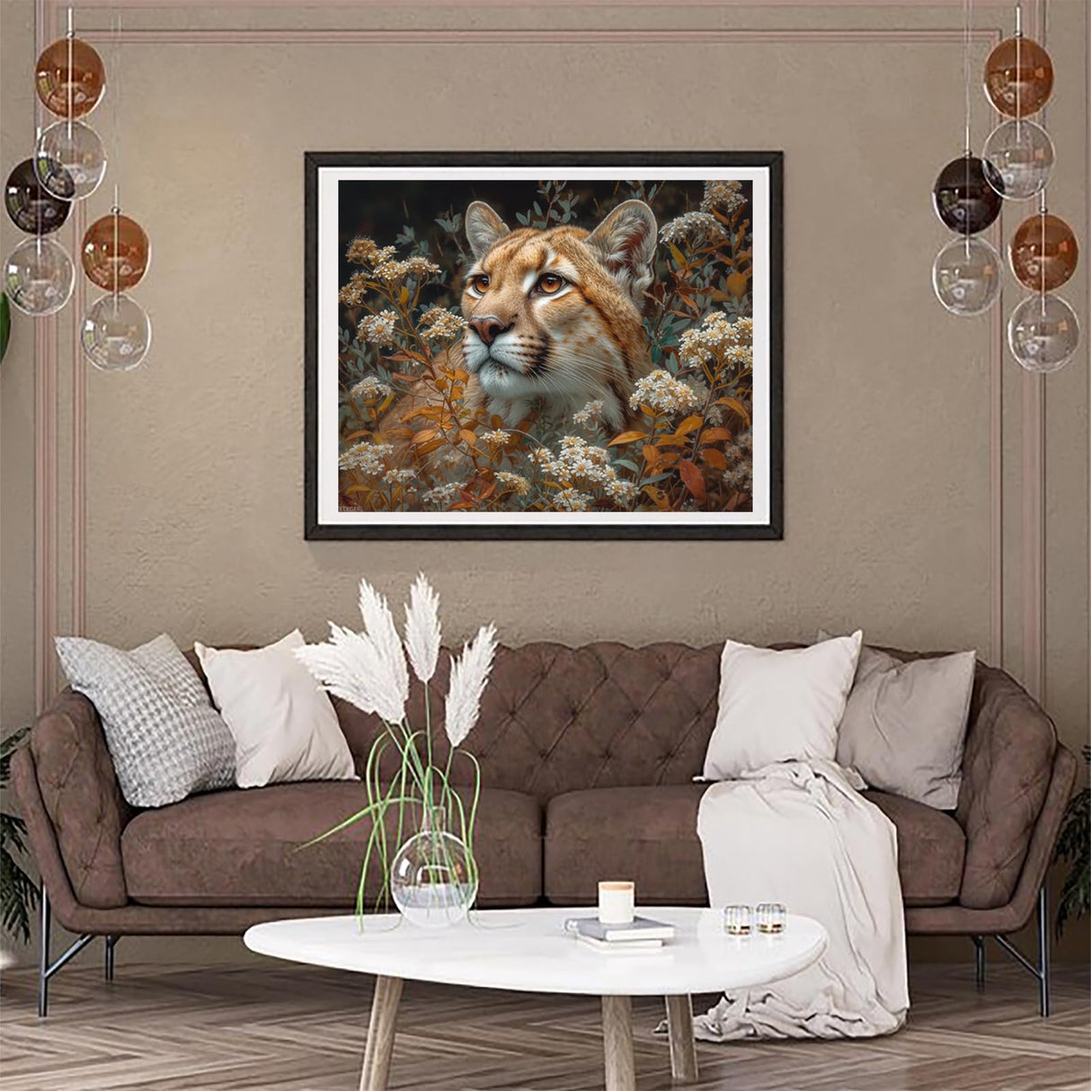 XTXGERL Paint by Number, Mountain Lion, Adult Crafts Adults' Paint by Number Kits, Room Decor Gift for Birthday Festival (16x20 inch, No Frame) XTXGERL