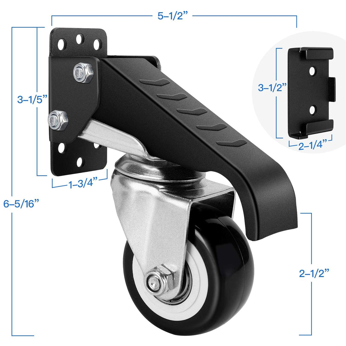 DOZAWA Retractable Workbench Casters with Quick-Release Caster Plate Set (4PK) 700lb Load Capacity, 2 Mounting Options DOZAWA