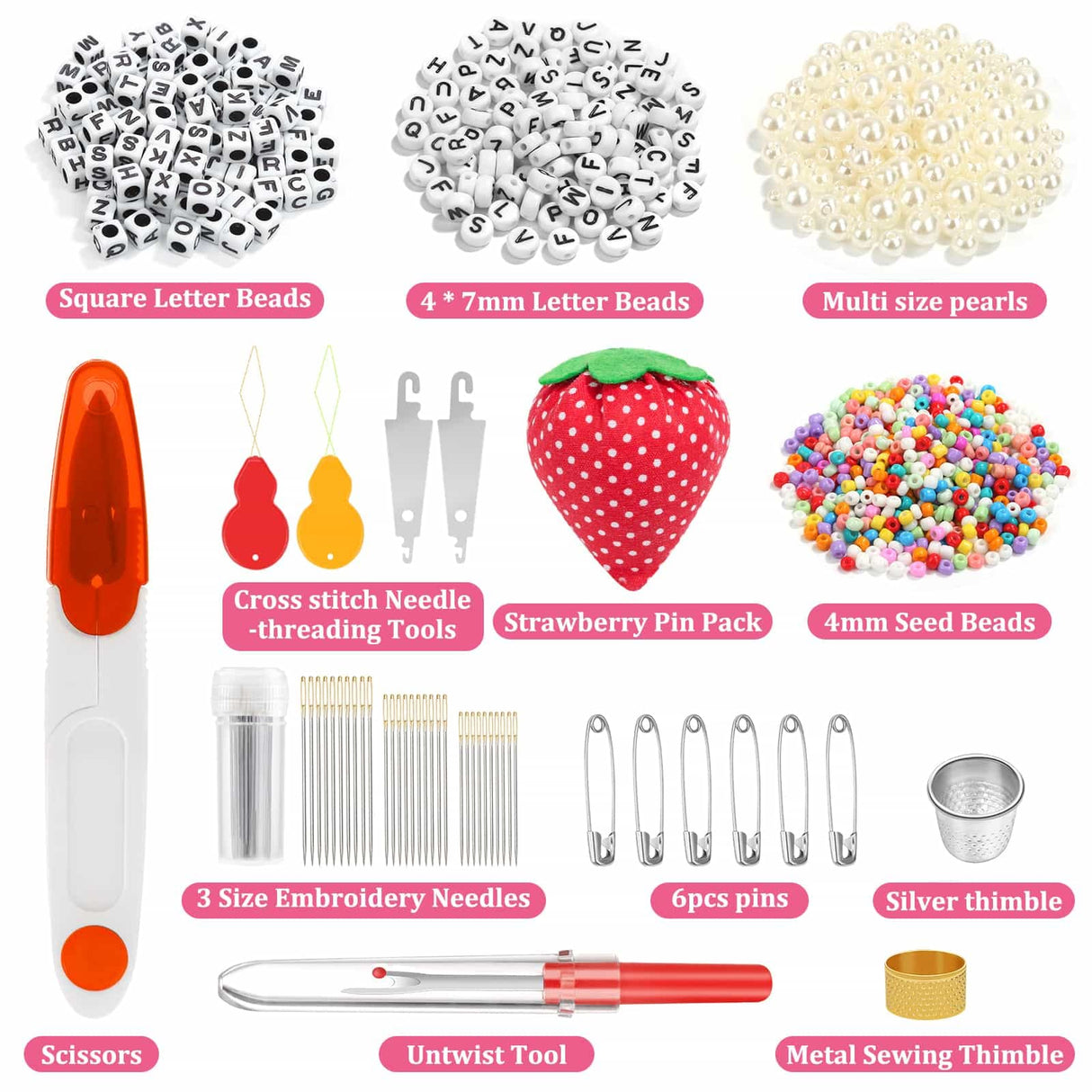 PAXCOO 985Pcs String Bracelet Making Kit, Friendship Bracelet String Kit with 110 Skeins Embroidery Floss Cross Stitch Thread, 830 Beads for Friendship Bracelet Making, 45Pcs Embroidery Tools PAXCOO