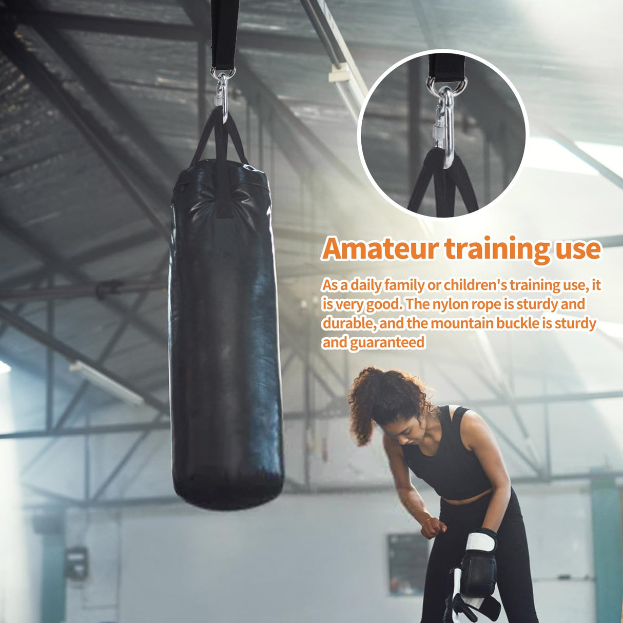 ChengFu Heavy Bag Hanger, Punching Bag Hanger, Heavy Bag Mount, Punching Bag Stand for Heavy Bag, Heavy Bag Strap Hanger for Home Gym Training Workout (1 pcs) ChengFu