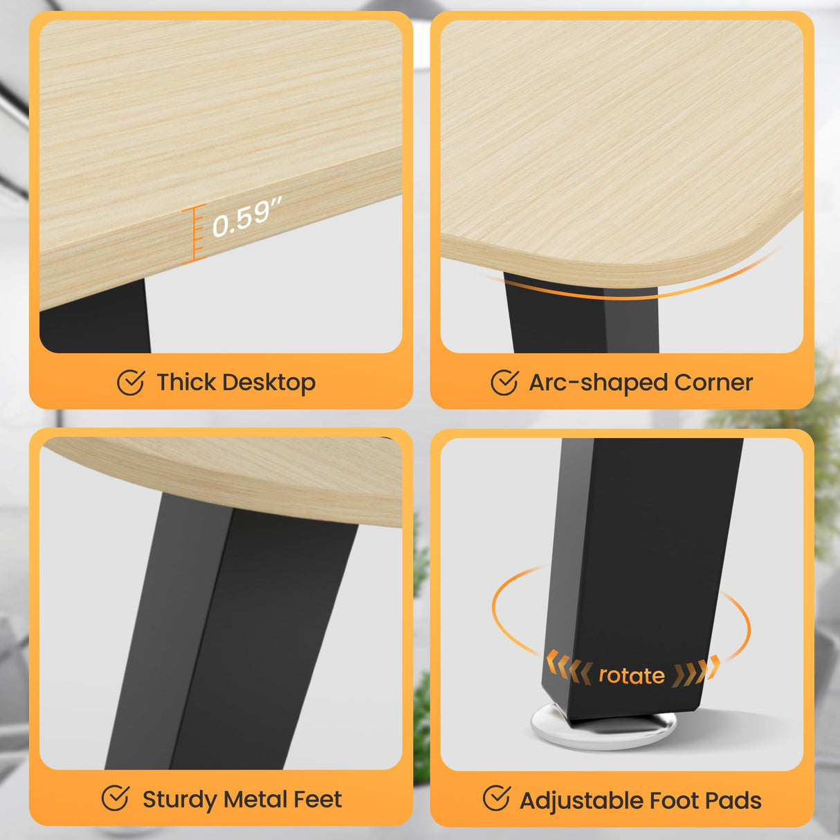 Furmax 8FT Conference Table, 94.48” Meeting Seminar Table with Cable Grommets, Boardroom Table Workstation for Meeting Room, Office Conference (Light Oak) Furmax