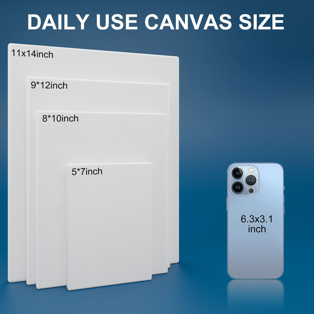 Artkey Canvases for Painting 8 x 10 Inch 10 - Pack, 5/8" Profile Stretched Canvas - 10 oz Primed, 100% Cotton White Blank Canvas - Art Paint Canvases for Acrylic Oil Paint Artkey