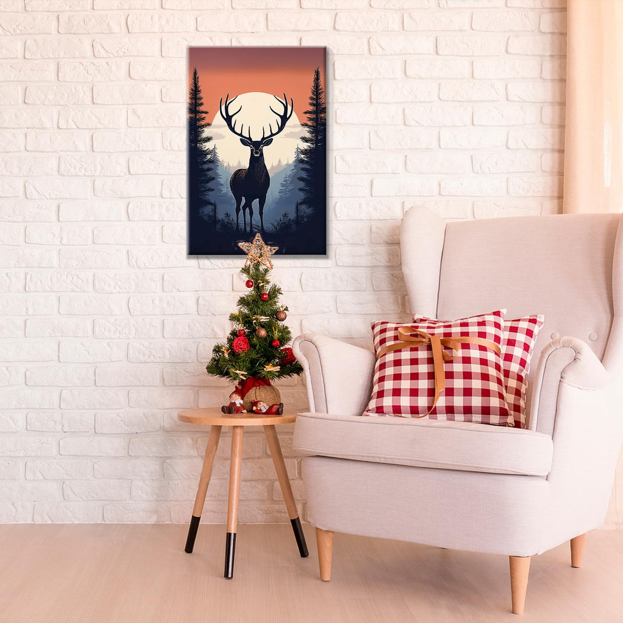 JOOZ Paint by Numbers Kit for Adults Framed Deer Paint by Number with Easel Moon Adult Paint by Number Kits Framed Canvas DIY Forest Oil Painting Kits for Home Wall Decor 8x12 Inch JOOZ