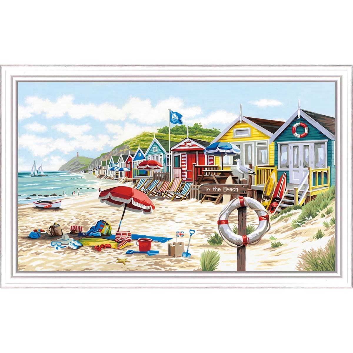 PaintWorks 73-91794 Beach Nature Paint by Number Kit for Adults and Kids, 20" x 12", Multicolor, Multi PaintWorks