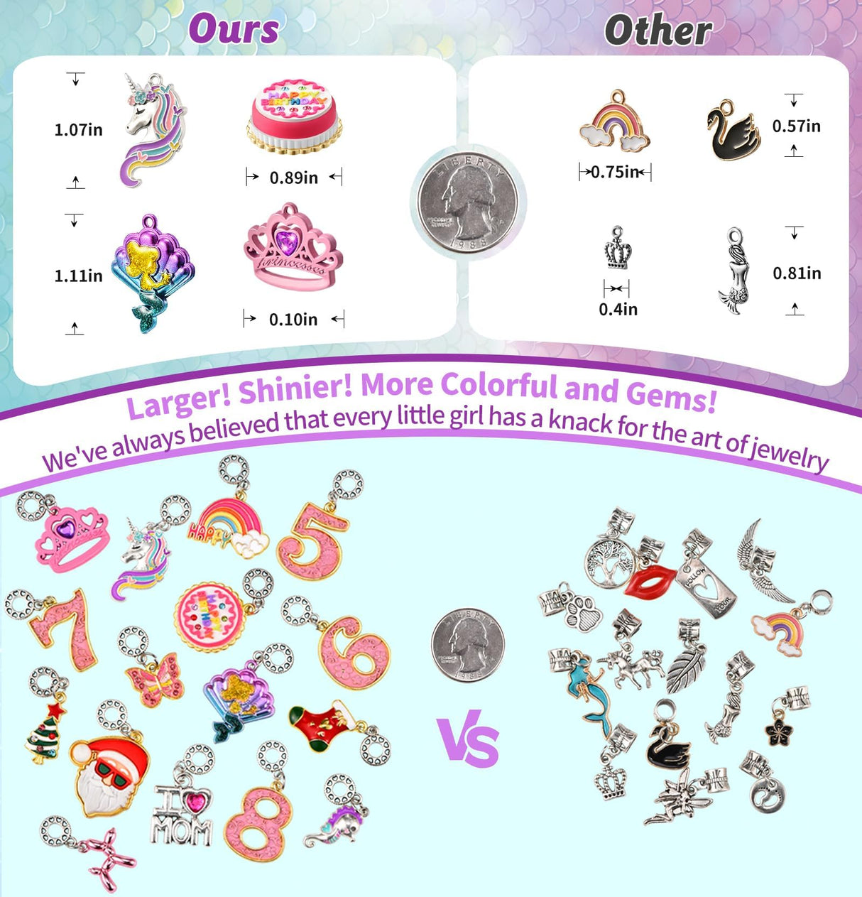 Charm Bracelet Making Kit & Unicorn/Mermaid Girl Toy- ideal Crafts for Ages 8-12 Girls who Inspire Imagination and Create Magic with Art Set and Jewelry Making Kit BDBKYWY
