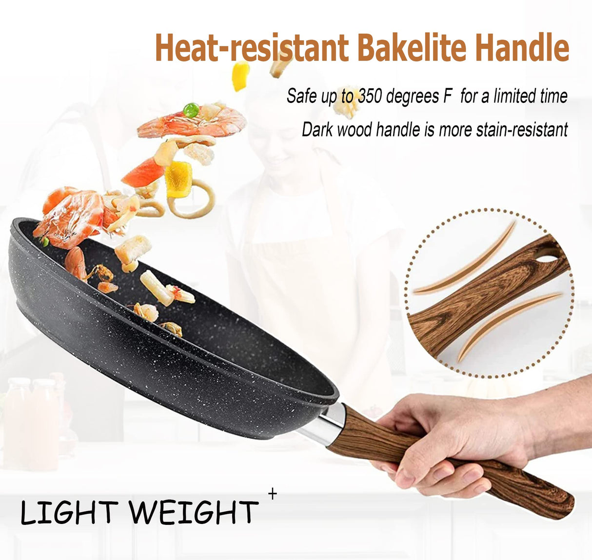 Kitchen Induction Cookware & Bakeware Set - 30 Piece Black Granite Cooking Pans Set, Non-Stick Pots and Pans Set Kitchen Academy