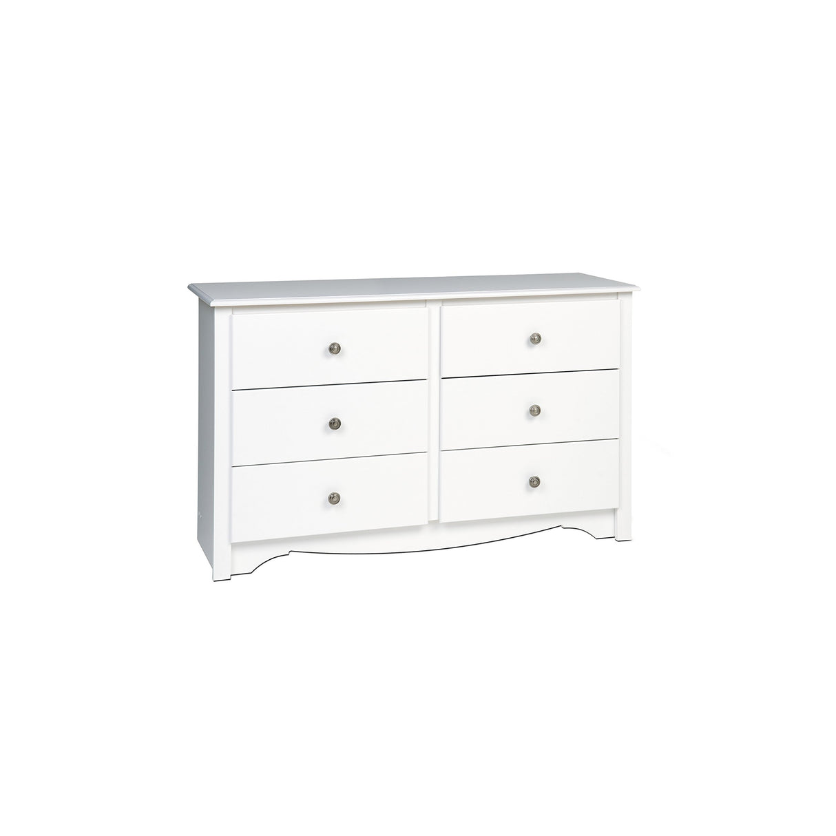 Prepac Sonoma 6 Drawer Dresser for Bedroom, Wide Chest of 6 Drawers, Bedroom Furniture, Ideal for Clothes Storage and Organization, 16"D x 48"W x 29"H, White Prepac
