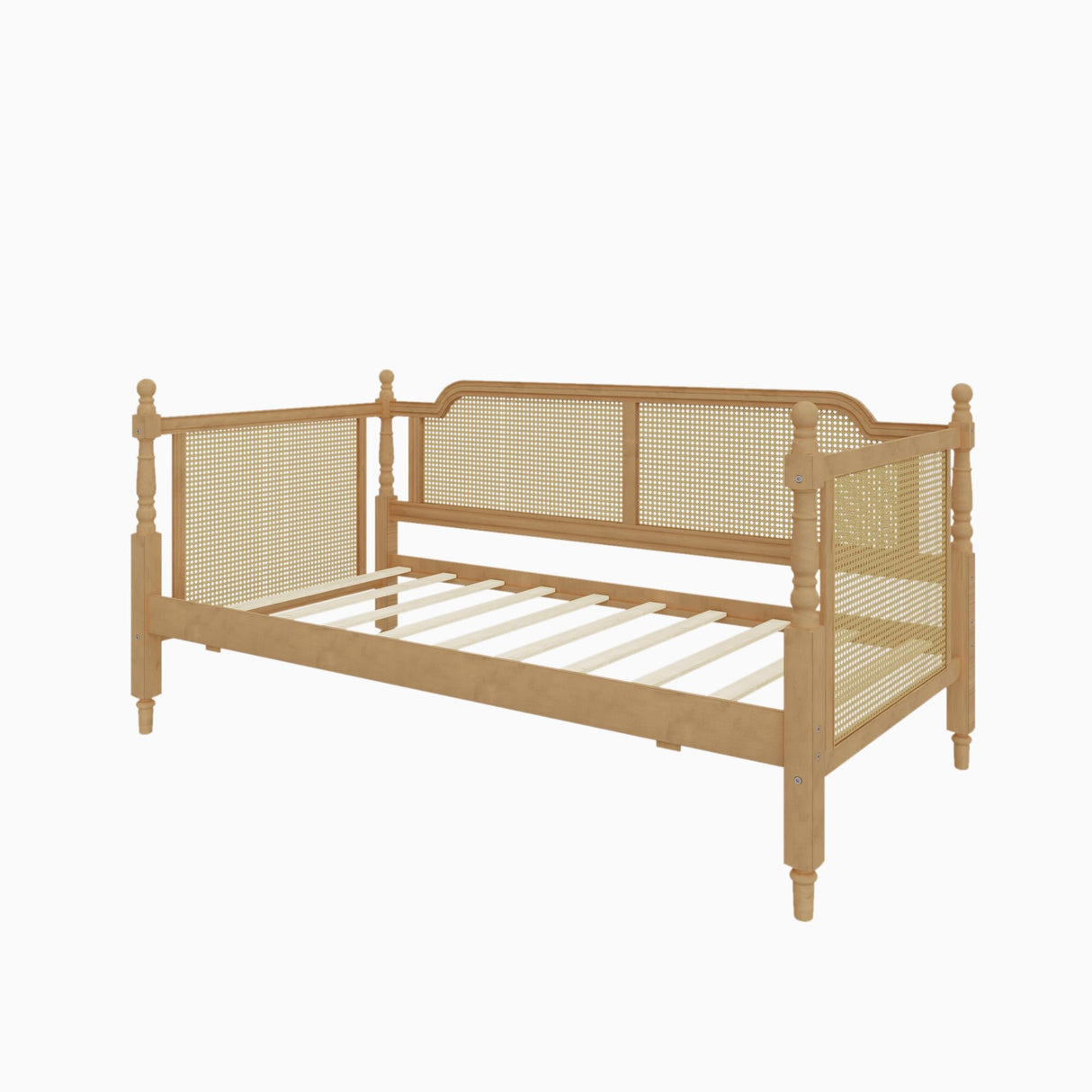 GYYBED Traditional Style Rattan Twin Size Daybed with 2 Drawers,Twin Size Wood Daybed Frame for Limited Space, Guest Room,Bedroom, Dormitory, Apartment (Twin+with 2 Drawers/Walnut) GYYBED