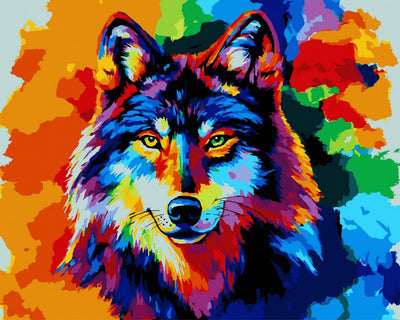 Wolf Paint by Numbers Kit for Kids Adults, Adult Paint by Number Kits Canvas Number Wolf Painting by Numbers Art Craft Kits for Adults, Color Wolf 16x20inch Without Frame