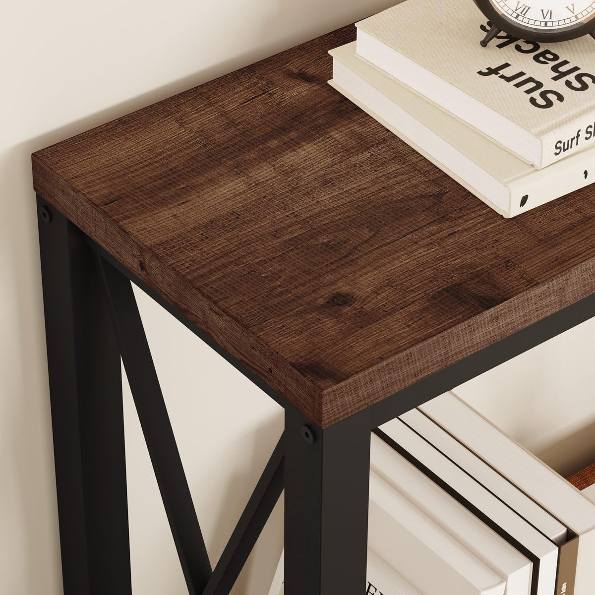 Rustic Oak 2-Tier Console Table by BON AUGURE – Stylish Entryway and Living Room Furniture BON AUGURE