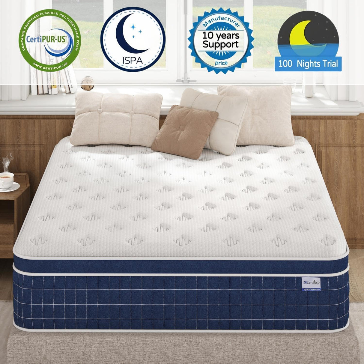 Full Size Mattress, 10 Inch Medium Firm Full Mattress in a Box, Hybrid Mattresses With High Density Gel Memory Foam & Independent Pocket Springs for Motion Isolation & Edge Support, Release Stress EEN EEN SLEEP