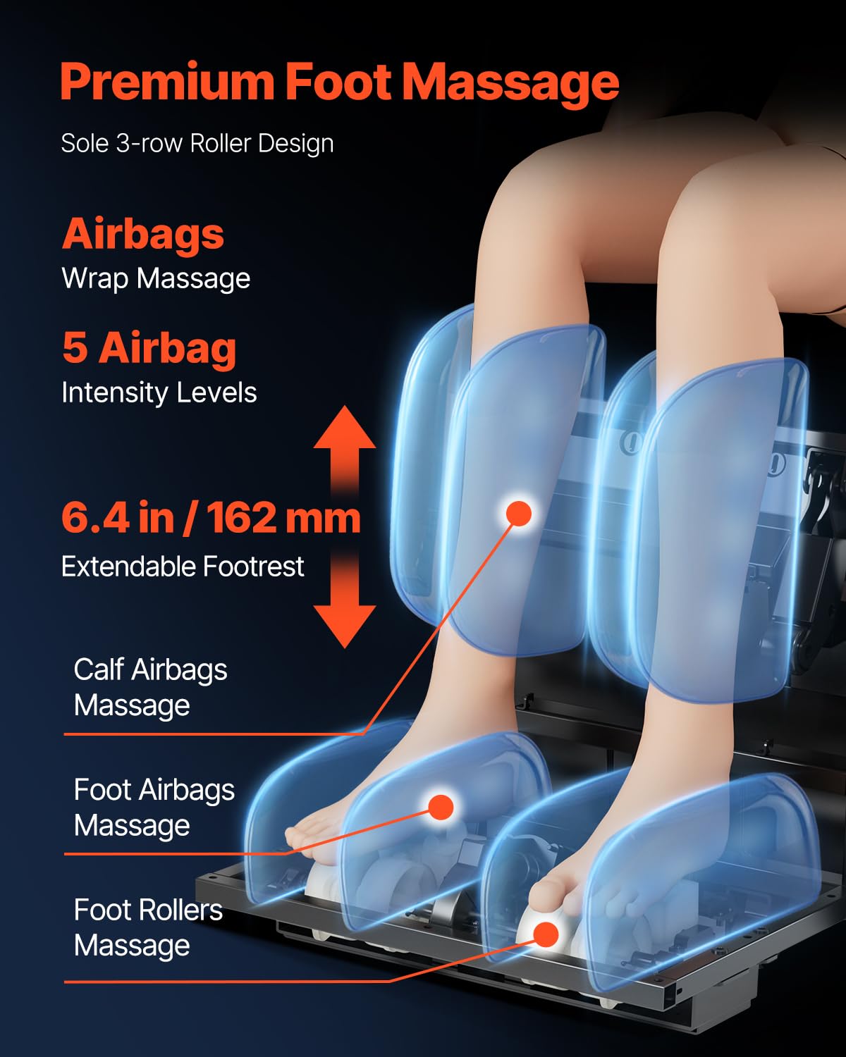 VEVOR Massage Chair, 4D Full Body Zero Gravity Recliner with SL Track, Yoga Stretch, AI Voice Control, Heat, Foot Roller, Retractable Pedal, 36 Airbags, LCD, Armrest Controls, Rolling Base VEVOR