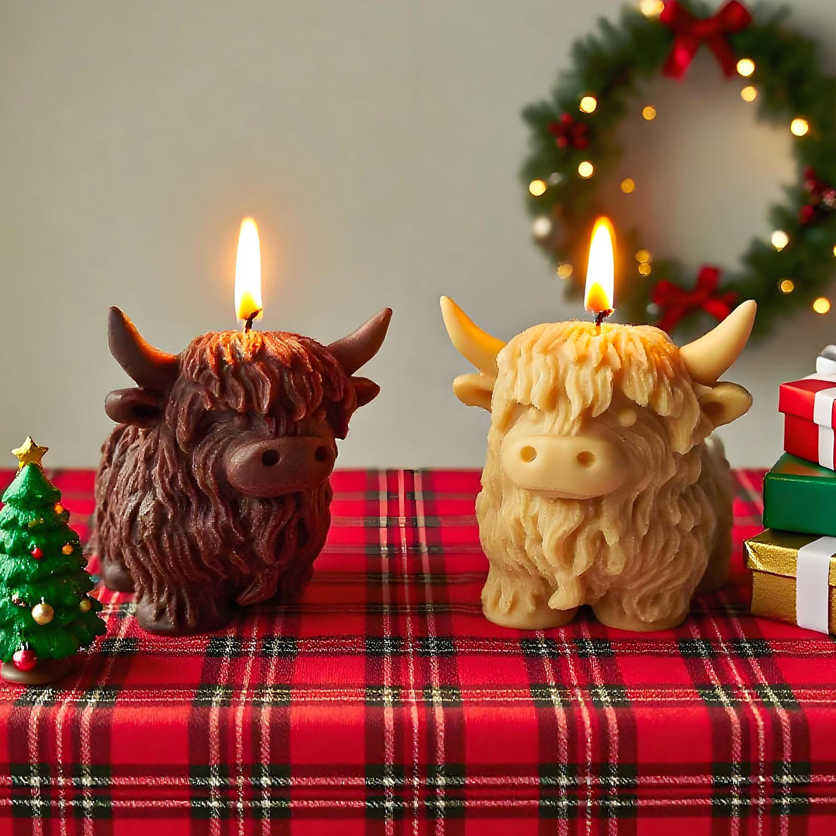 Japleed Highland Cow Shape Silicone Molds for Resin Candle Soap, 3D Cow Animal Candle Molds for Candle Making, Unique Fondant Chocolate Cake Decorating Mold, Epoxy Casting Clay Mold DIY Craft Decor japleed